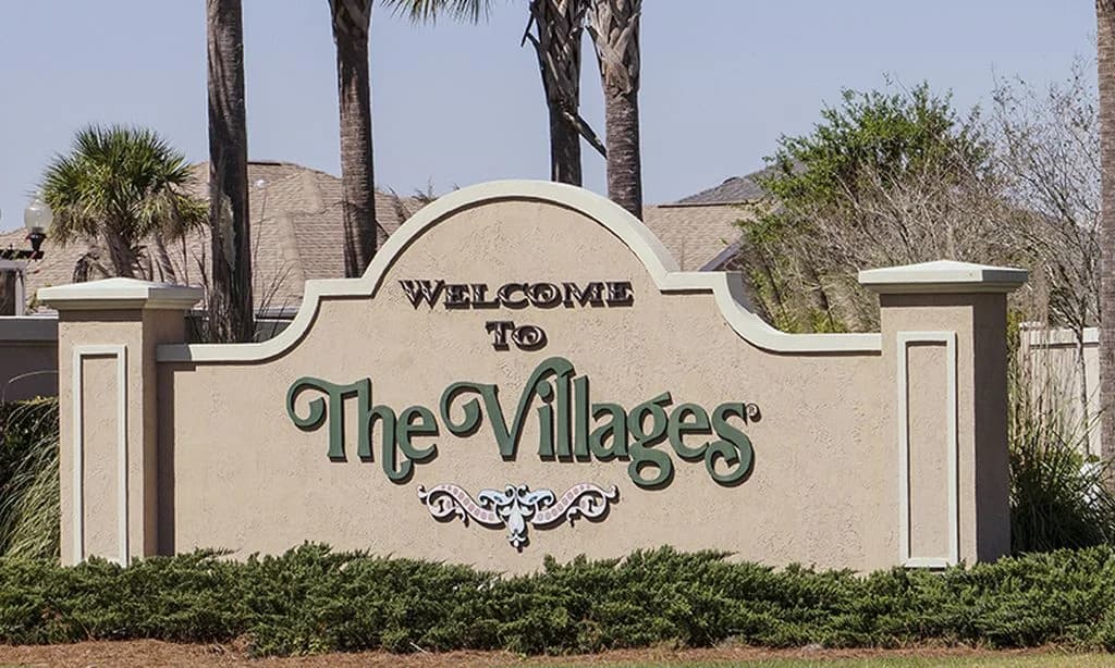 Welcome to The Villages FL sign — stump grinding services in The Villages